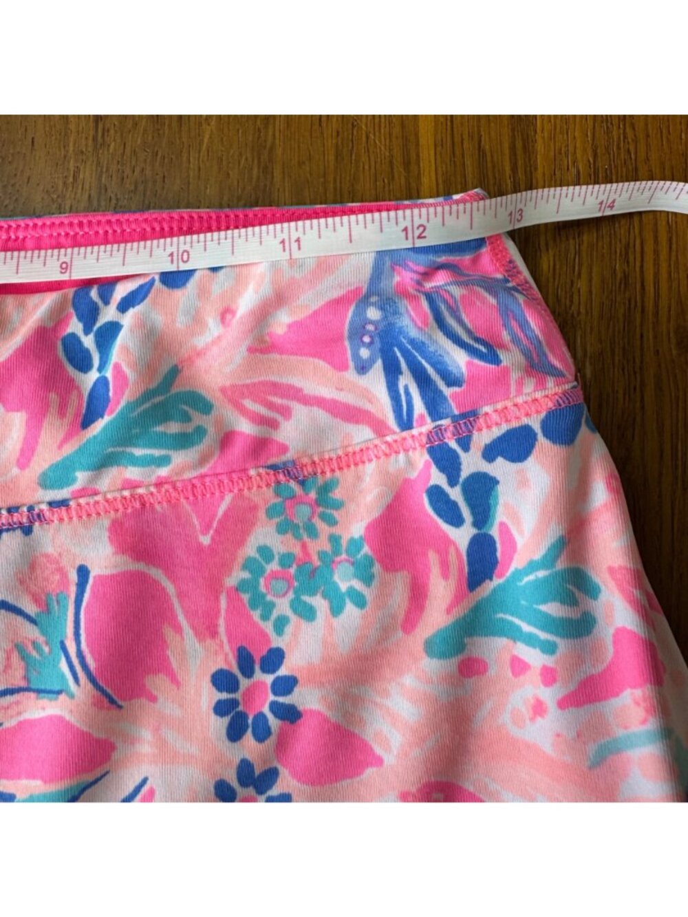 LILLY PULITZER Luxletic Skort Womens S Pink Blue Coral Ruffle Tennis Pickleball - Picture 9 of 10